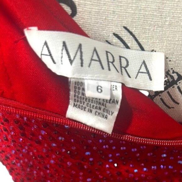 Amarra Red Cherry Cutout Mini Dress - Rhinestone V-back - Size 6 - Style 20168 - Picture 16 of 16